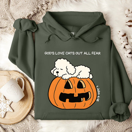 God's Love Cats Out All Fear Gildan Hoodie