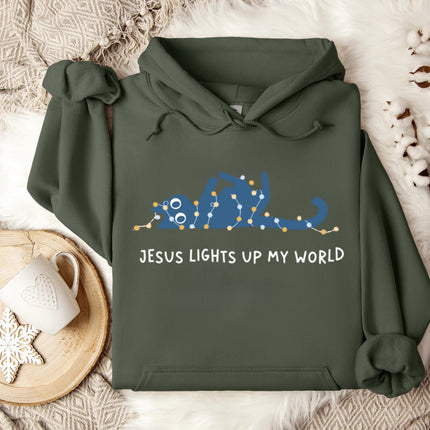 Jesus Lights Up My World Gildan Hoodie