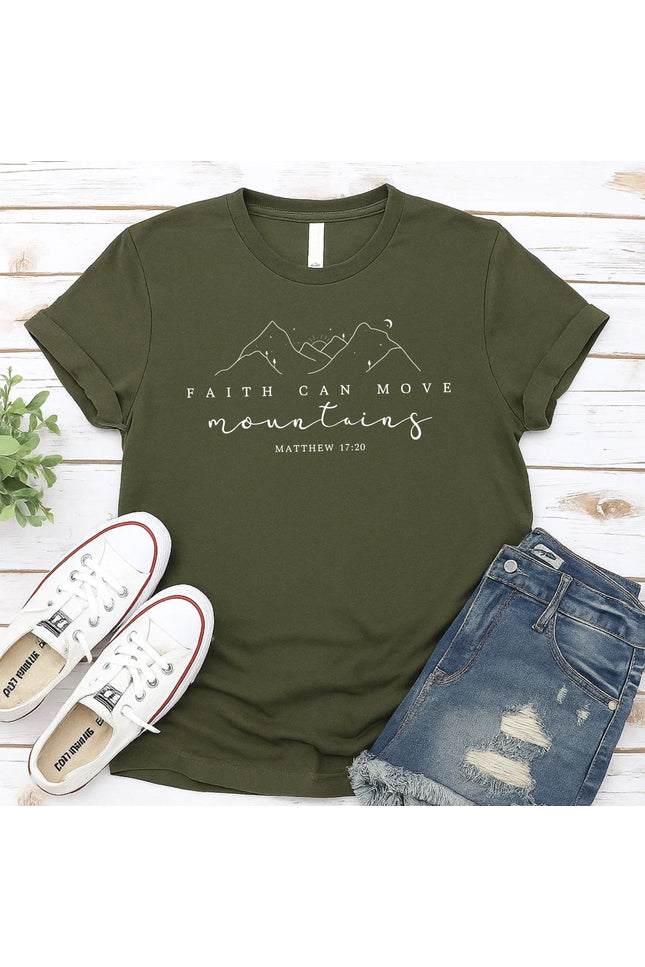 Comfort Colors Faith Can Move Mountains Christian T-Shirt