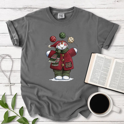 Comfort Colors Juggling Snowman Christmas T-Shirt