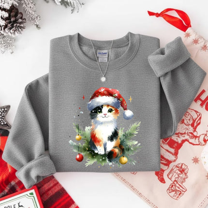 Watercolors Cat Christmas Sweatshirt