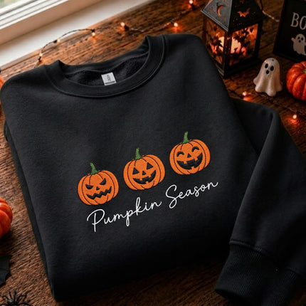 Halloween Pumpkin Season Embroidered Sweatshirt