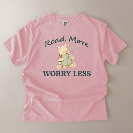 Comfort Colors Read More Worry Less Aesthetic T-shirt