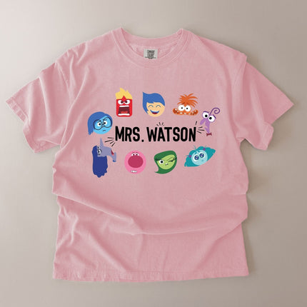Personalized Emotion Character Teacher T-Shirt