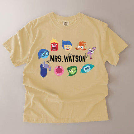 Personalized Emotion Character Teacher T-Shirt