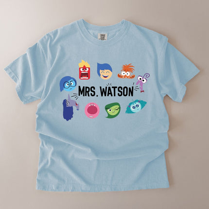 Personalized Emotion Character Teacher T-Shirt