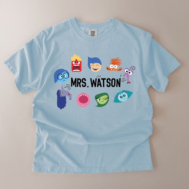 Personalized Emotion Character Teacher T-Shirt