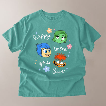 Comfort Colors Happy To See Your Face Graphic T-Shirt