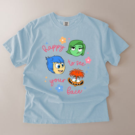 Comfort Colors Happy To See Your Face Graphic T-Shirt