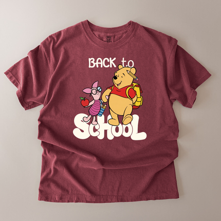 Comfort Colors Back To School Pooh and Piglet T-Shirt