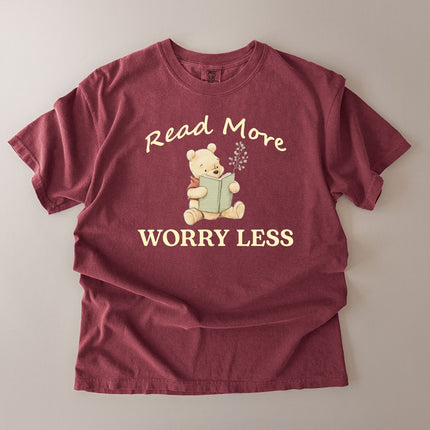 Comfort Colors Read More Worry Less Aesthetic T-shirt