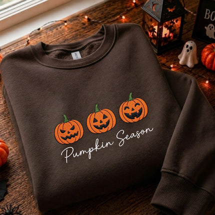 Halloween Pumpkin Season Embroidered Sweatshirt