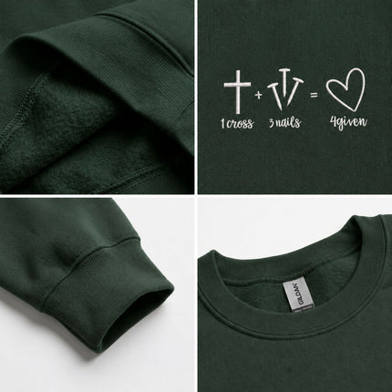 1 Cross 3 Nails 4given Embroidered Sweatshirt