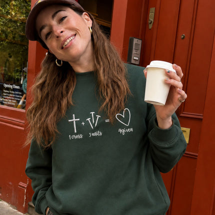 1 Cross 3 Nails 4given Embroidered Sweatshirt