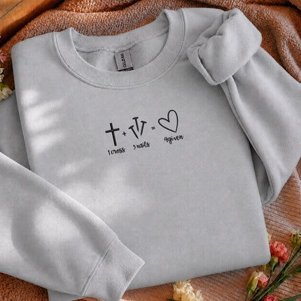 1 Cross 3 Nails 4given Embroidered Sweatshirt