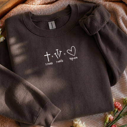 1 Cross 3 Nails 4given Embroidered Sweatshirt