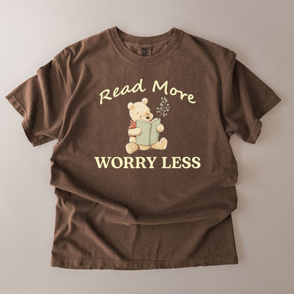 Comfort Colors Read More Worry Less Aesthetic T-shirt