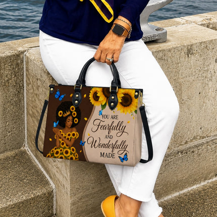 Fearfully and Wonderfully Made Christian Leather Handbag