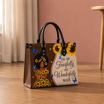 Fearfully and Wonderfully Made Christian Leather Handbag