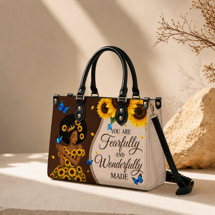 Fearfully and Wonderfully Made Christian Leather Handbag