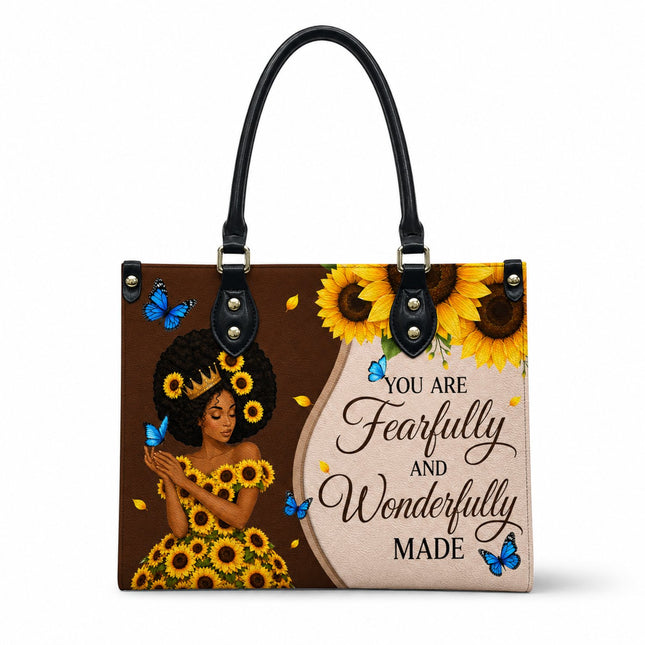 Fearfully and Wonderfully Made Christian Leather Handbag