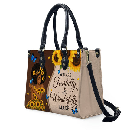 Fearfully and Wonderfully Made Christian Leather Handbag