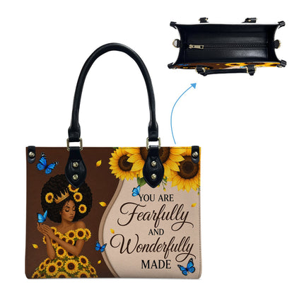 Fearfully and Wonderfully Made Christian Leather Handbag