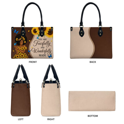 Fearfully and Wonderfully Made Christian Leather Handbag
