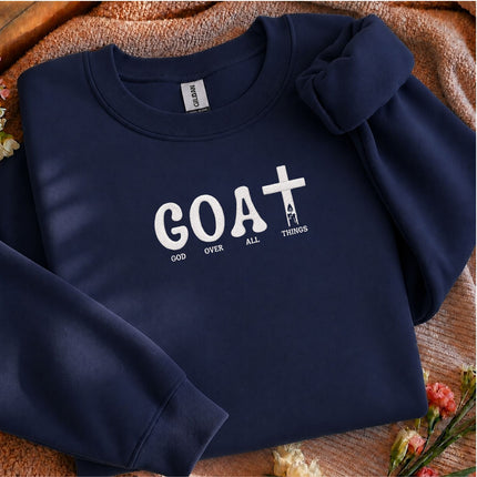 God Over All Things Embroidered Sweatshirt