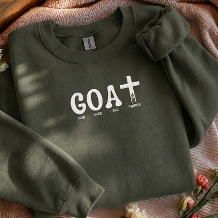God Over All Things Embroidered Sweatshirt