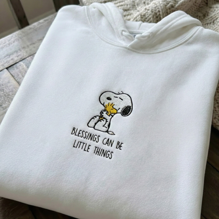 Blessings Can Be Little Things Embroidered Hoodie