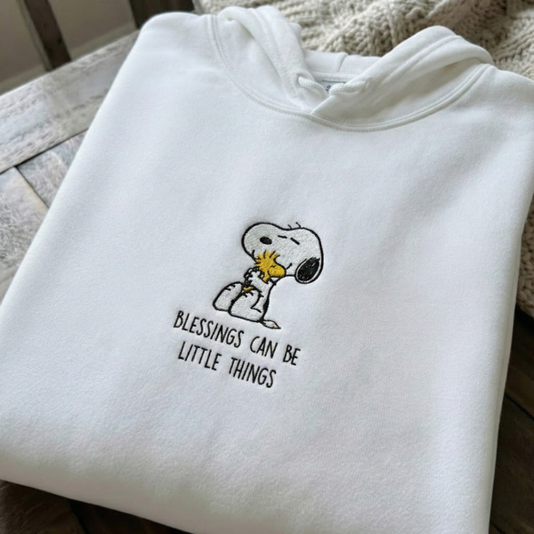 Blessings Can Be Little Things Embroidered Hoodie