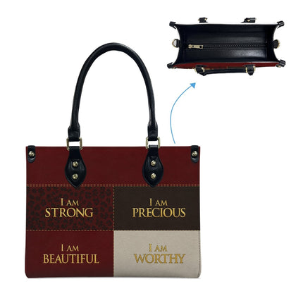 I Am Worthy Leather Handbag