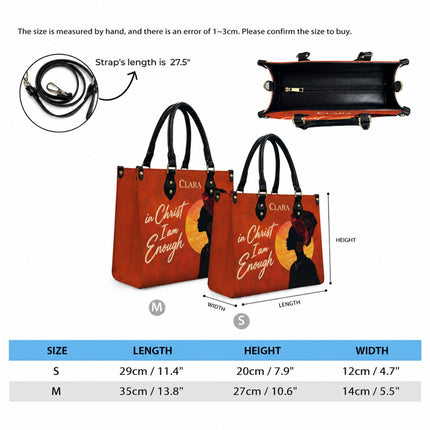 In Christ I Am Enough Leather Handbag