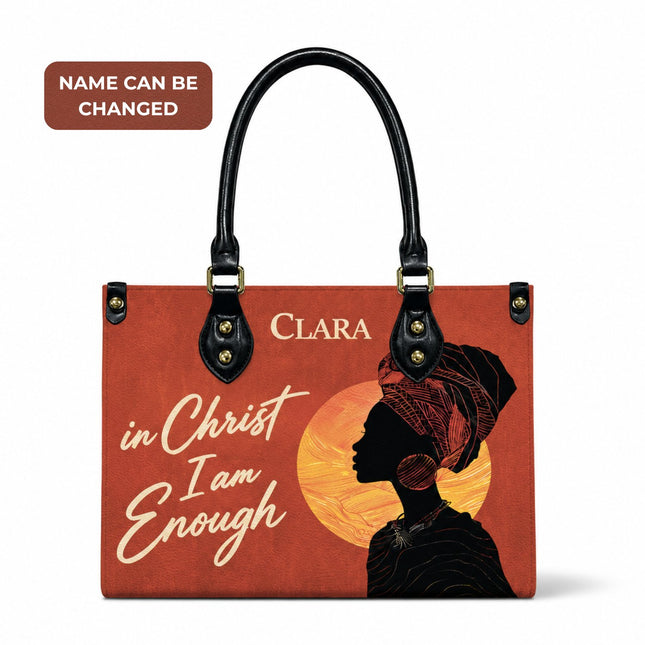 In Christ I Am Enough Leather Handbag