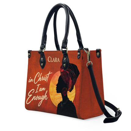In Christ I Am Enough Leather Handbag