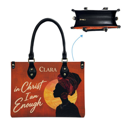 In Christ I Am Enough Leather Handbag