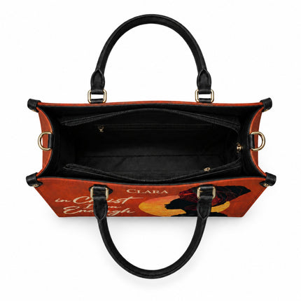 In Christ I Am Enough Leather Handbag