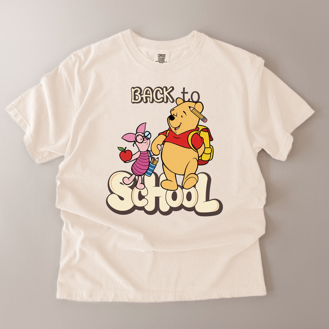 Comfort Colors Back To School Pooh and Piglet T-Shirt