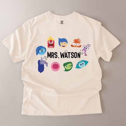 Personalized Emotion Character Teacher T-Shirt