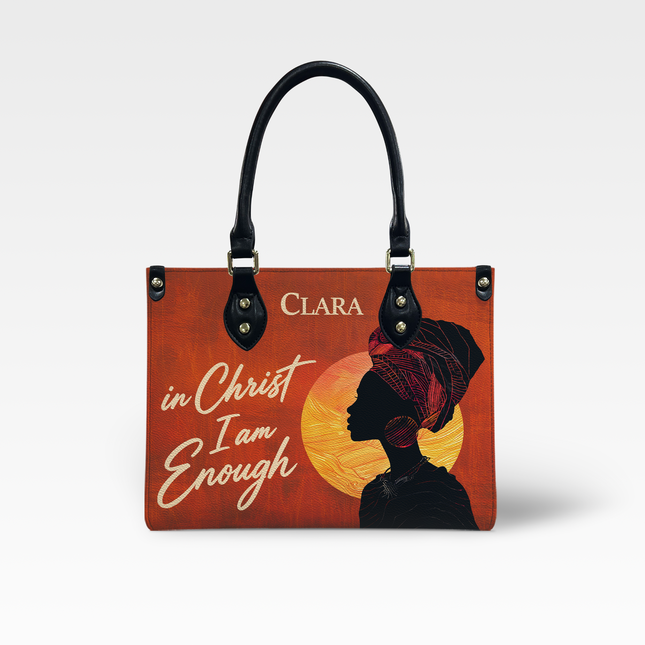 In Christ I Am Enough Leather Handbag
