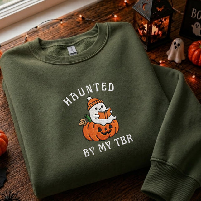 Haunted By My TBR Embroidered Sweatshirt