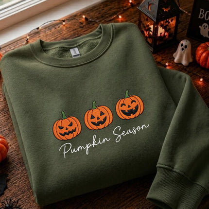 Halloween Pumpkin Season Embroidered Sweatshirt