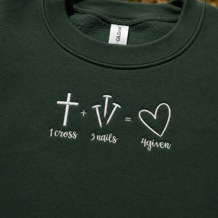 1 Cross 3 Nails 4given Embroidered Sweatshirt
