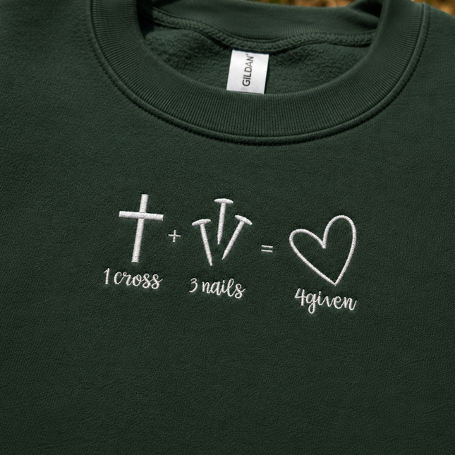 1 Cross 3 Nails 4given Embroidered Sweatshirt