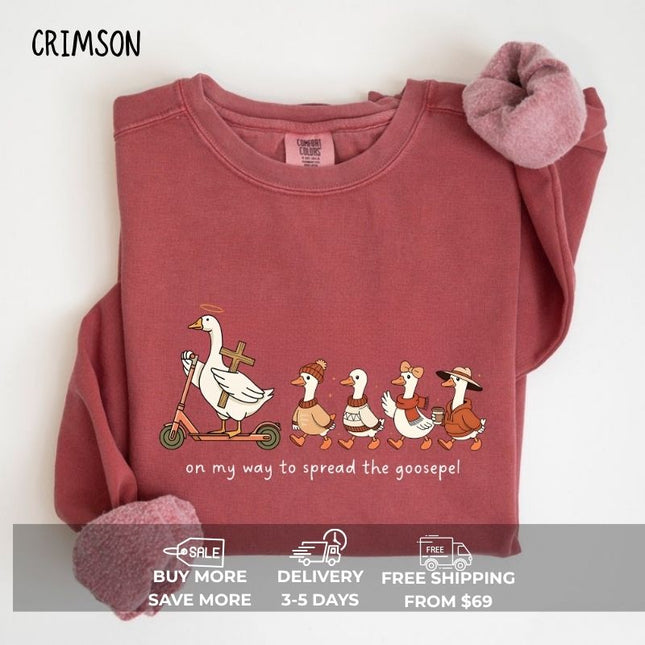 Comfort Colors Funny Goose Christian TShirt Retro Fall Goose Sweatshirt