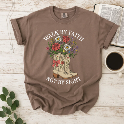 Walk by Faith, Not by Sight Floral T-shirt