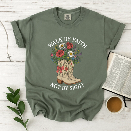 Walk by Faith, Not by Sight Floral T-shirt
