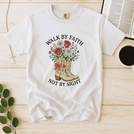 Walk by Faith, Not by Sight Floral T-shirt