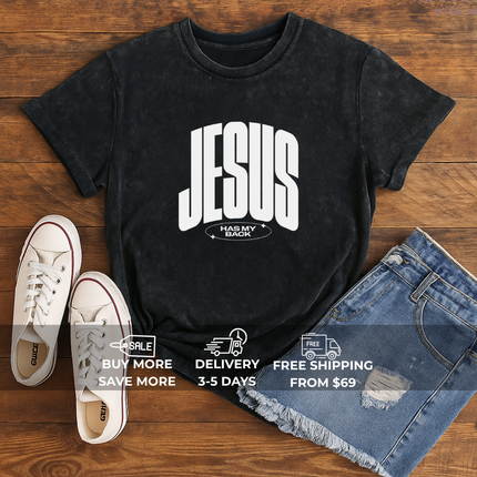 Jesus Has My Back Inspirational Graphic T-Shirt